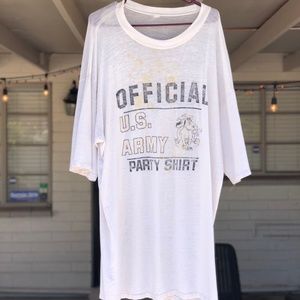 Vintage 1980s White US Army Official Party Shirt